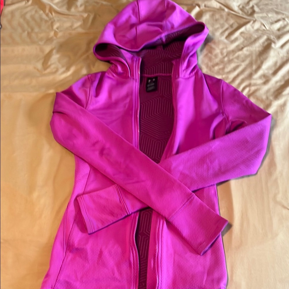 Women’s Hooded Full-Zip Sweater Jacket - Bright Fuchsia Pink